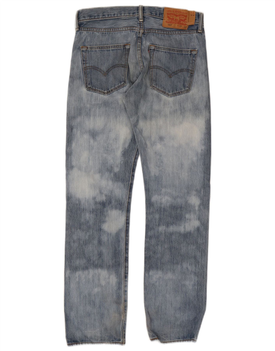Levi's Herren 501 Straight Jeans W29 L30 Blaue Batik-Baumwolle