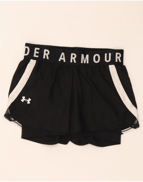 Under Armour Damen Graphic Sport Shorts UK 6 XS Schwarz Farbblock