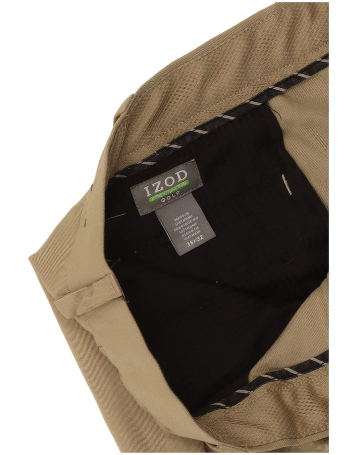 Izod Herren-Golf-Geradeanzughose W36 L32 Beige Polyester