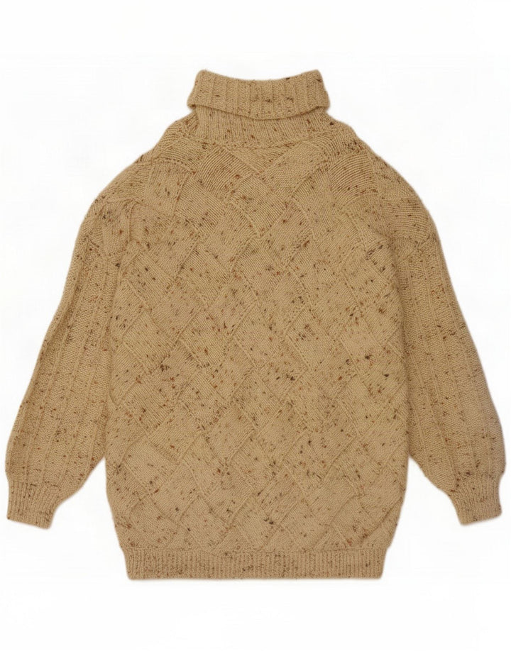 Vintage Herren-Pullover mit Rollkragen, groß, beige meliert