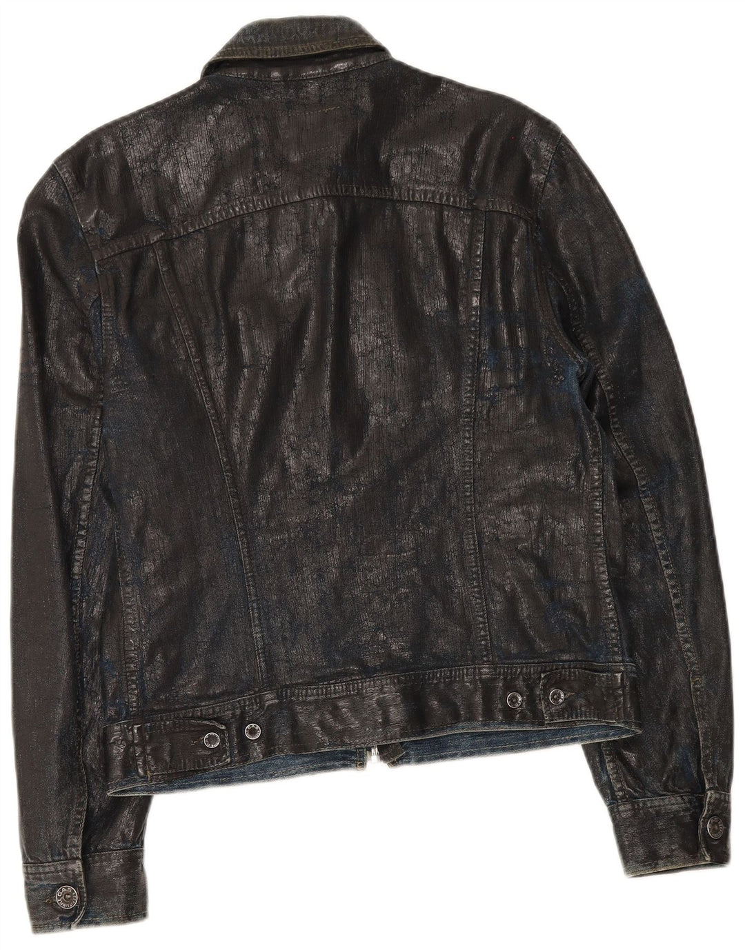 Gas Herren Jeansjacke UK 38 Mittelschwarze Baumwolle