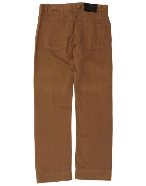 Zara Mens Straight Casual Trousers EU 42 Large W32 L30 Beige Cotton