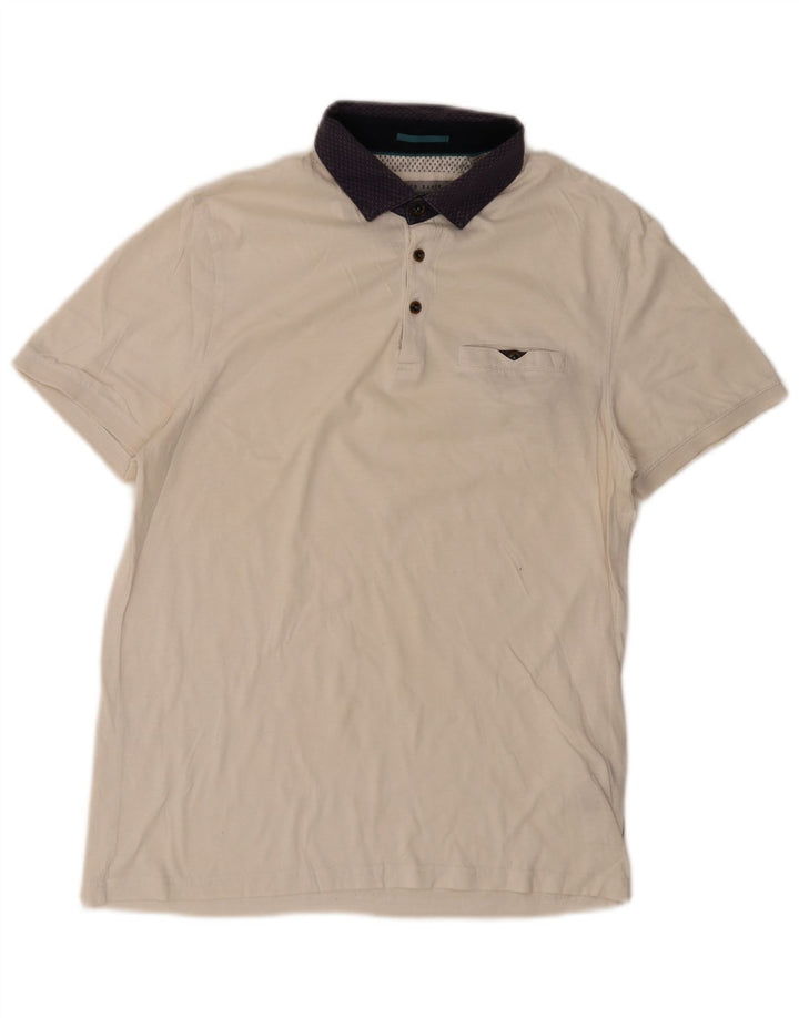 Ted Baker Herren-Poloshirt, Größe 3, mittelweiße Baumwolle