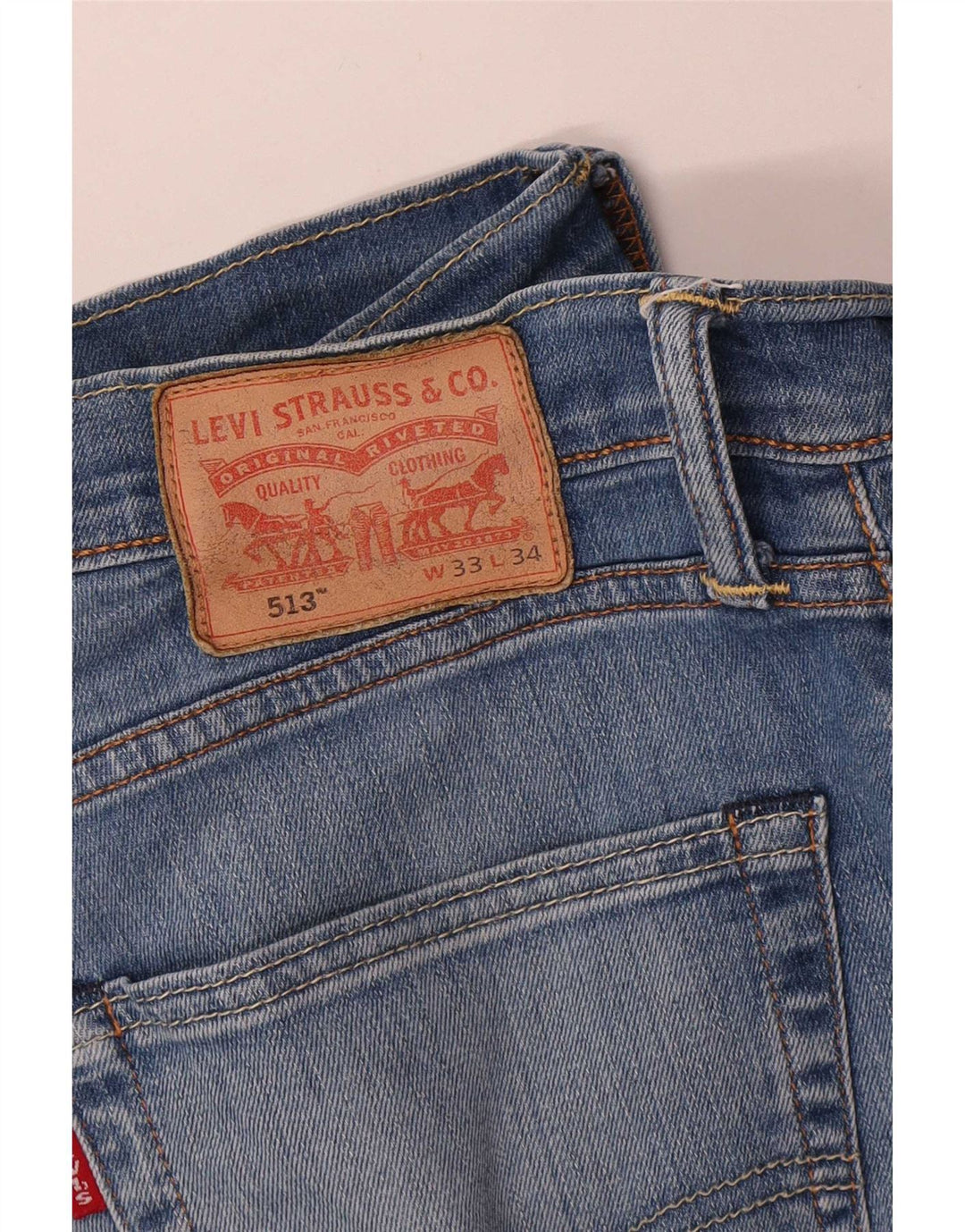 Levi's Damen 513 Straight Jeans W33 L30 Blau