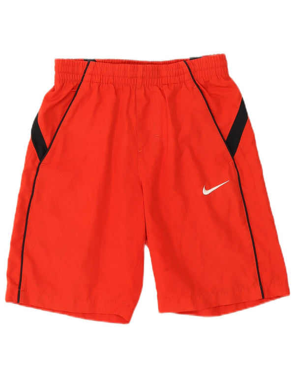 NIKE Sportshorts für Jungen, 8–9 Jahre, Größe S, rotes Farbblock-Polyester