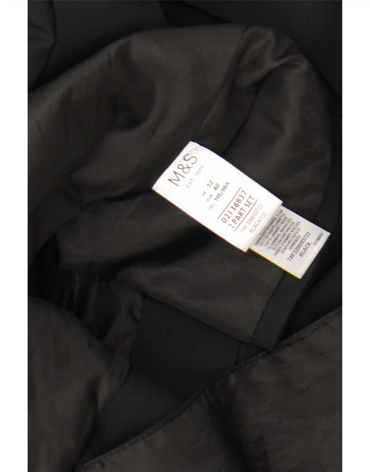 Marks & Spencer Damen Trenchcoat UK 12 Medium Schwarz Polyester