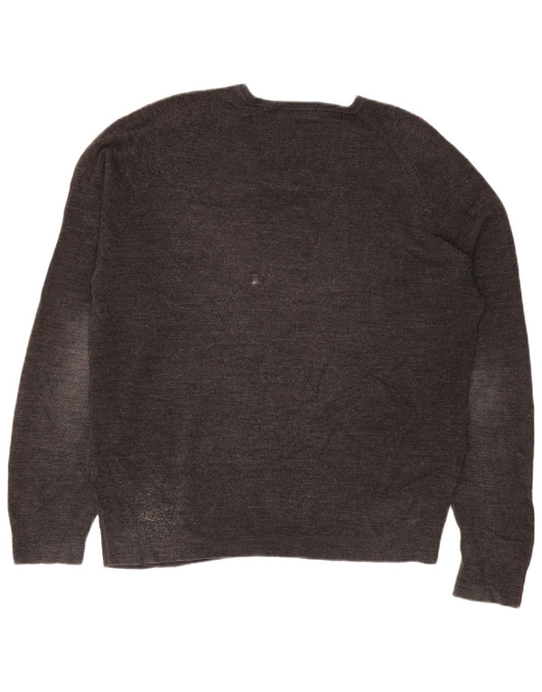 Marks & Spencer Herren-Pullover mit V-Ausschnitt, groß, Acryl, Grau