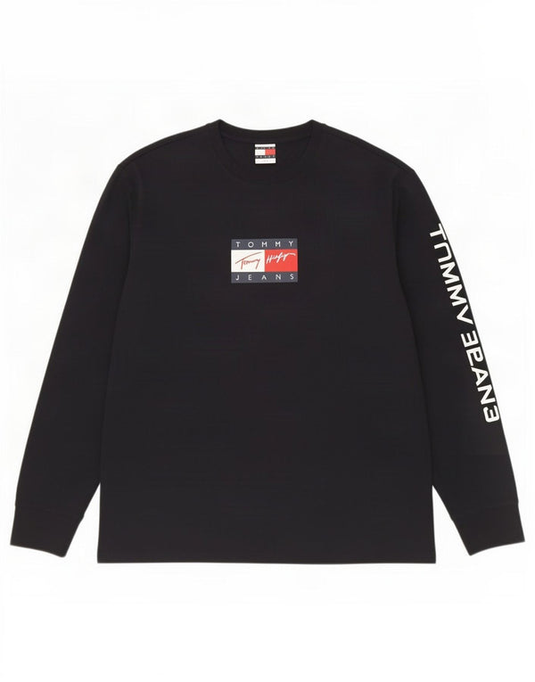 Tommy Hilfiger Herren Grafik-Oberteil, langärmelig, 2XL, Marineblau, Baumwolle