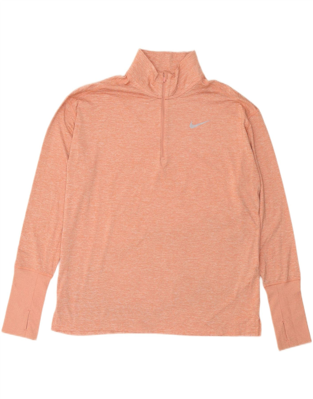 NIKE Damen Dri Fit Pullover-Trainingsanzugoberteil UK 16 Large Pink Meliert