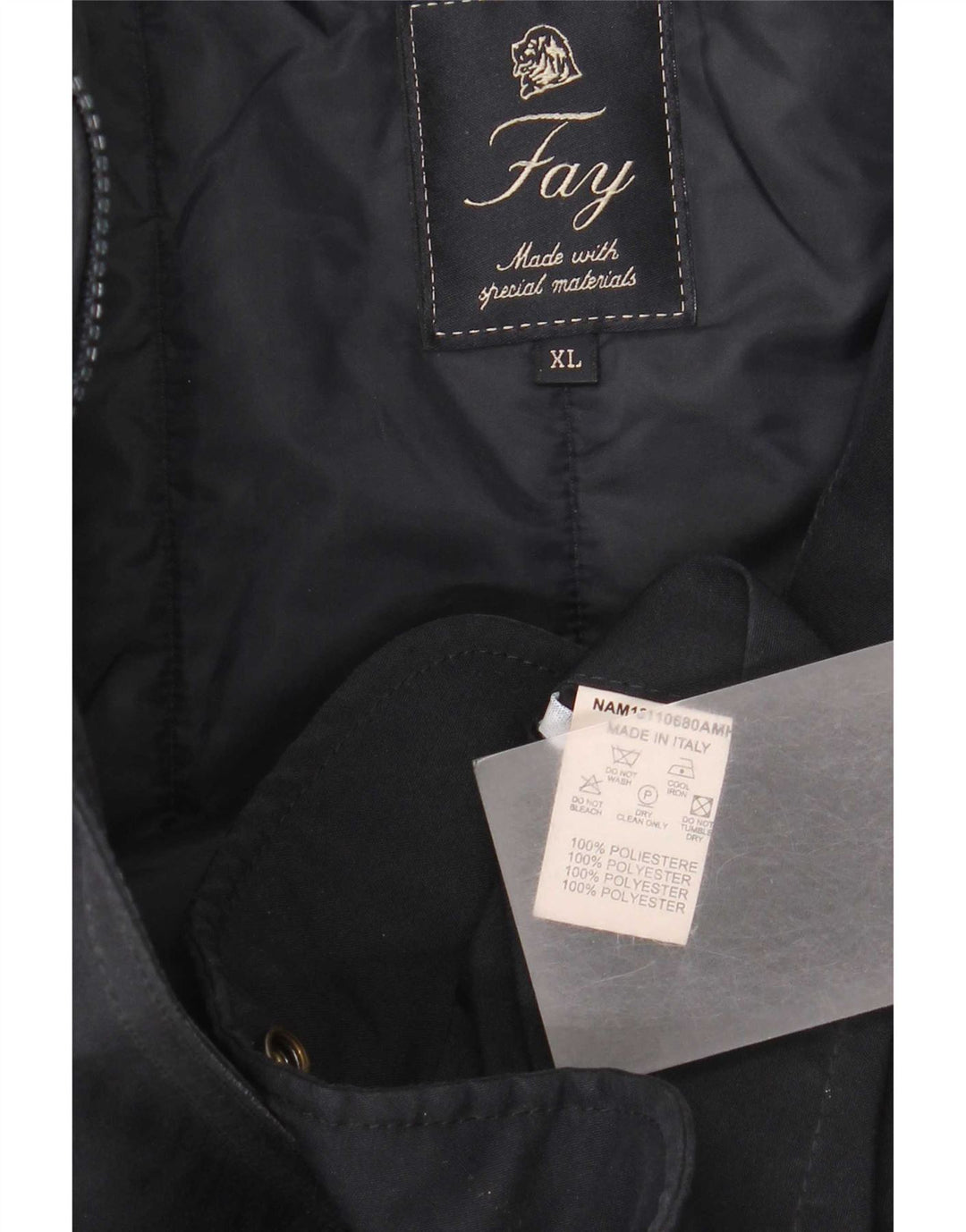 Fay Herren-Windbreaker-Mantel, UK 42, XL, Marineblau, Polyester