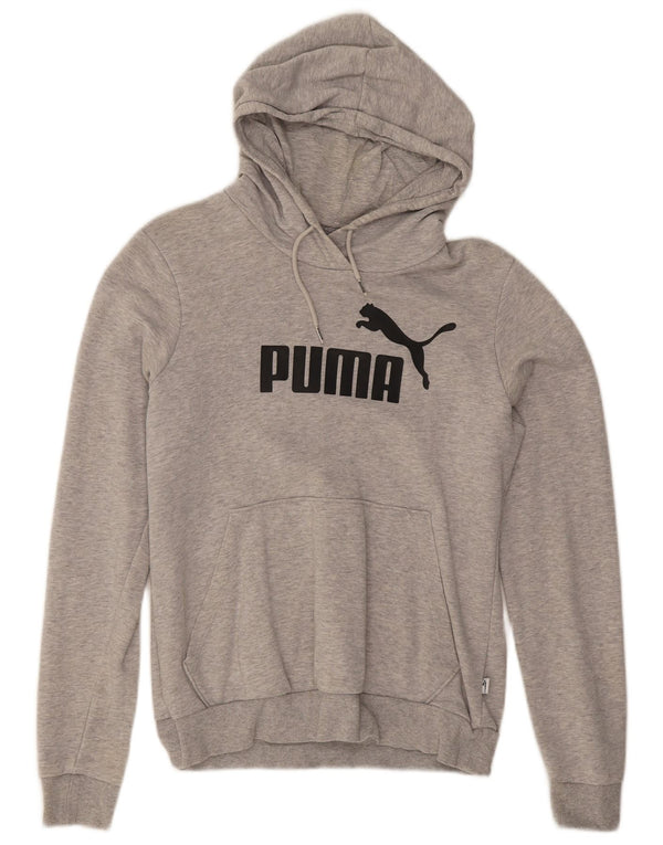 Puma Womens Graphic Hoodie Pullover UK 12 Mittelgrau meliert