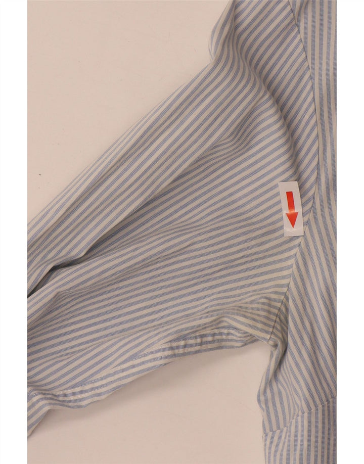Tommy Hilfiger Damenhemd US 8 Mittelblaue Nadelstreifen-Baumwolle