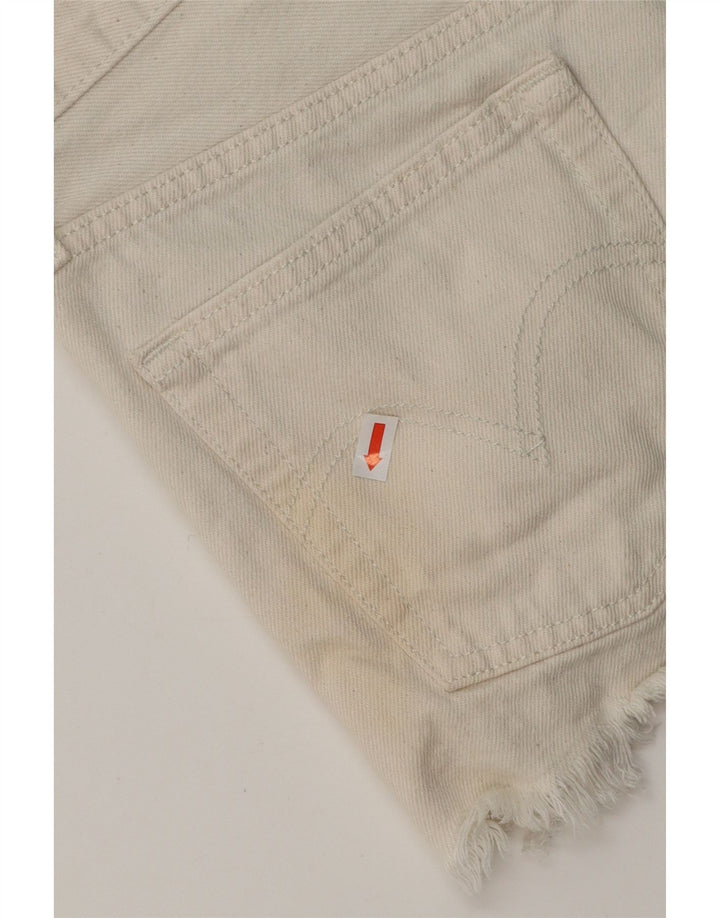 Levi's Damen Distressed Denim Shorts W25 XS Weiße Baumwolle