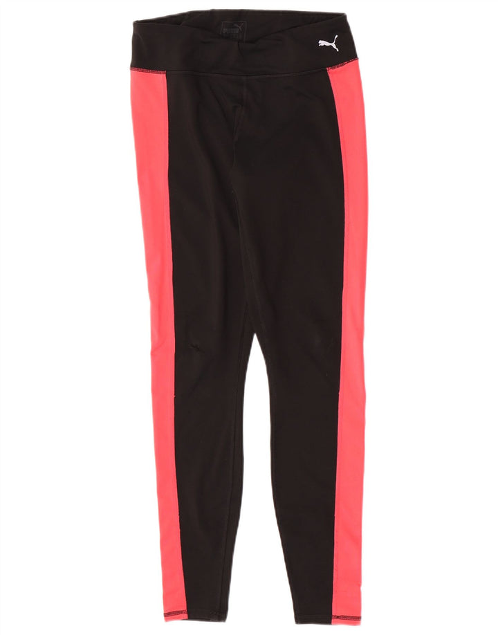 Puma Damen Leggings UK 12 Medium Schwarz Colourblock