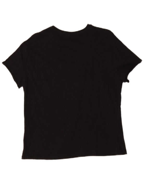 Zara Womens Trafaluc Graphic T-Shirt Top Medium Black