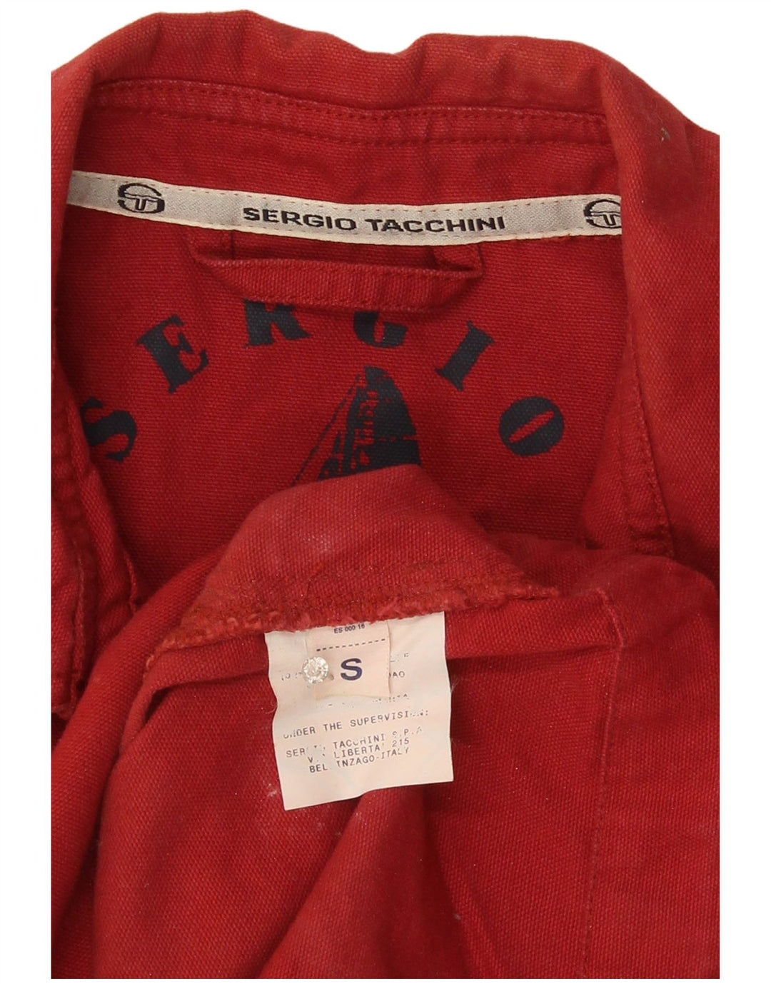 Sergio Tacchini Herren Bomberjacke UK 36 Small Rote Baumwolle