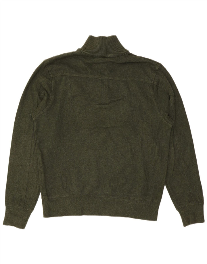 Gant Herren-Pullover mit Reißverschluss am Hals, große Khaki-Baumwolle