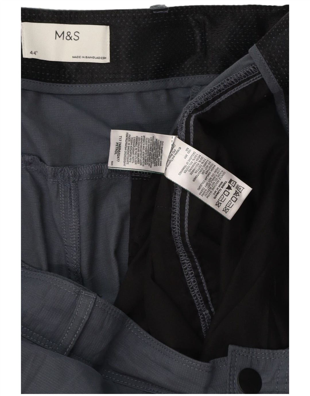 MARKS & SPENCER Herren Cargoshorts W44 2XL Grau Polyester
