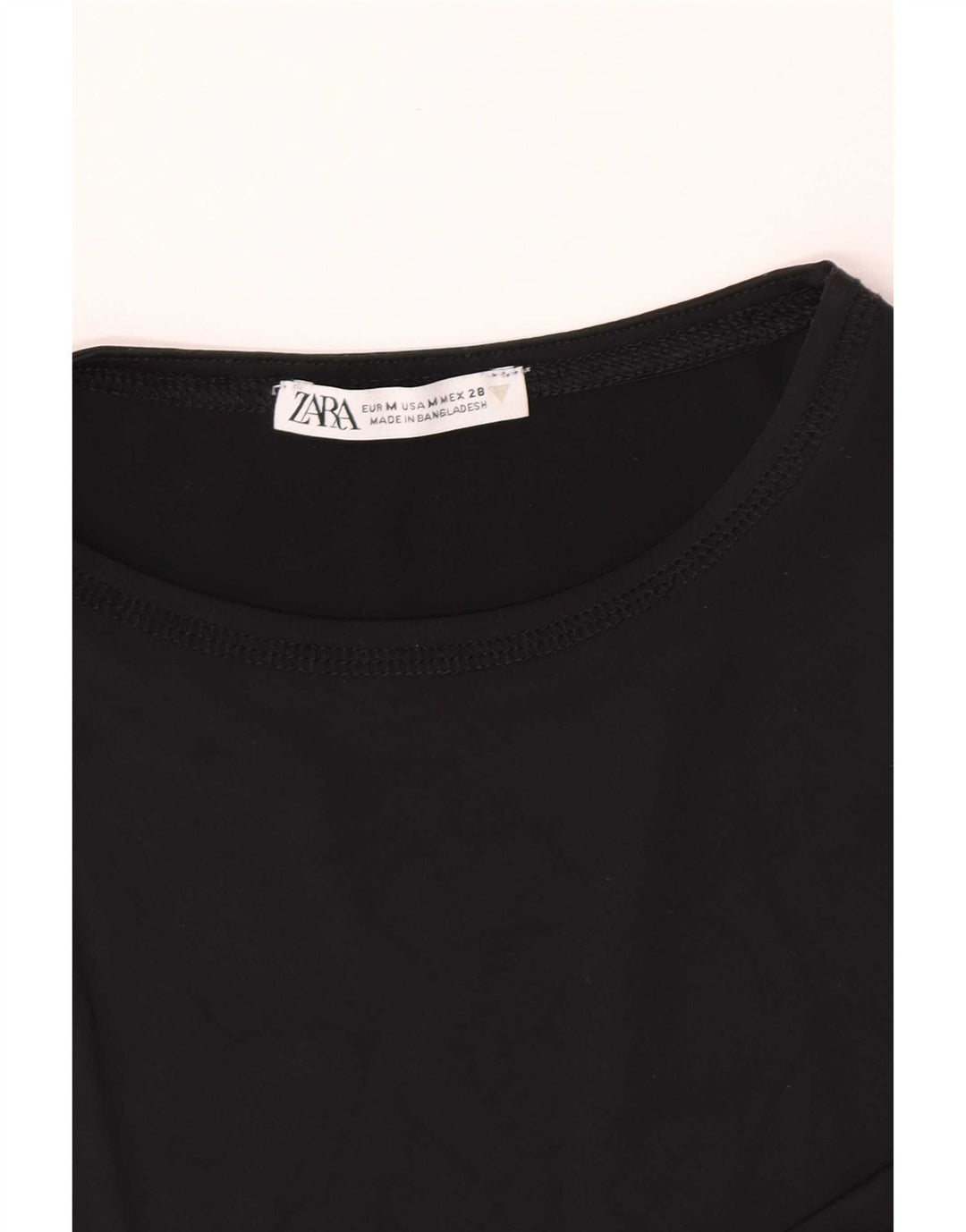 Zara Damen T-Shirt Top UK 12 Medium Schwarz