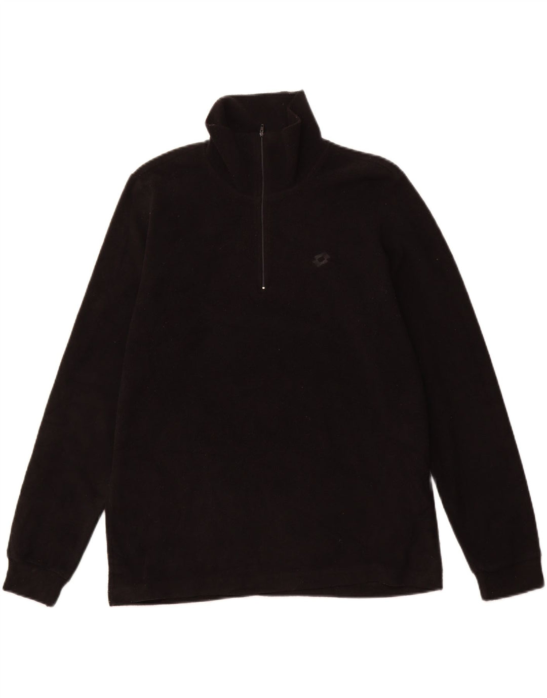 LOTTO Herren-Fleecepullover mit Reißverschluss am Hals, groß, aus schwarzem Polyester