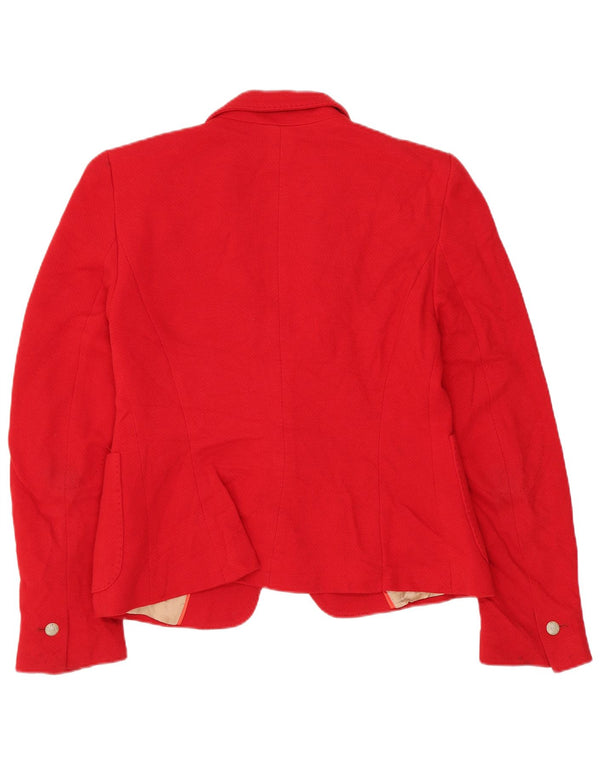 Zara Damen 1-Knopf-Blazerjacke UK 10 Small Rot