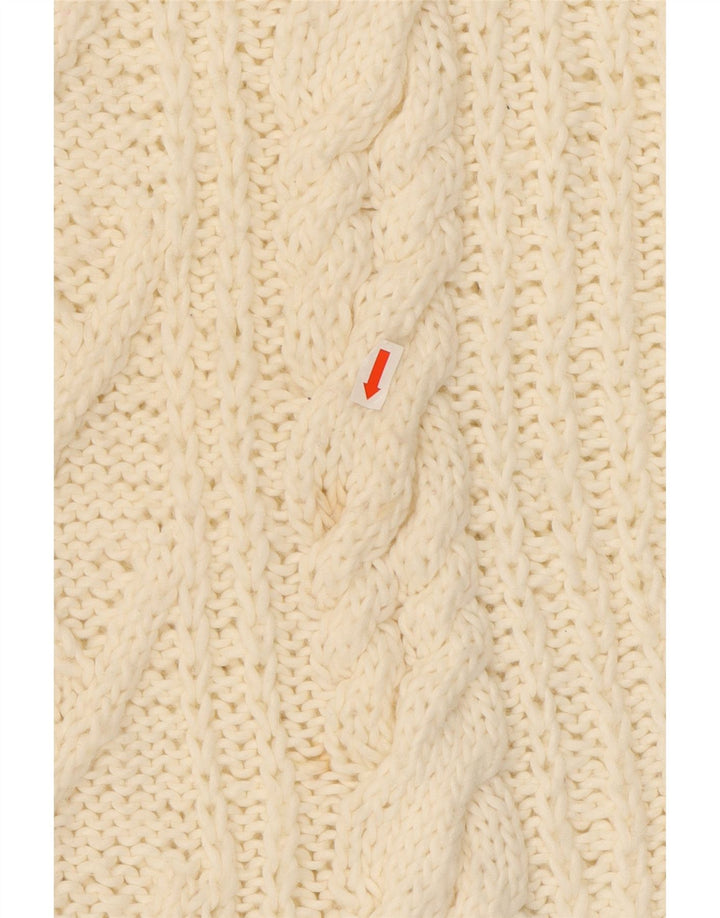 VINTAGE Damen Rollkragenpullover Pullover UK 16 Large Off White