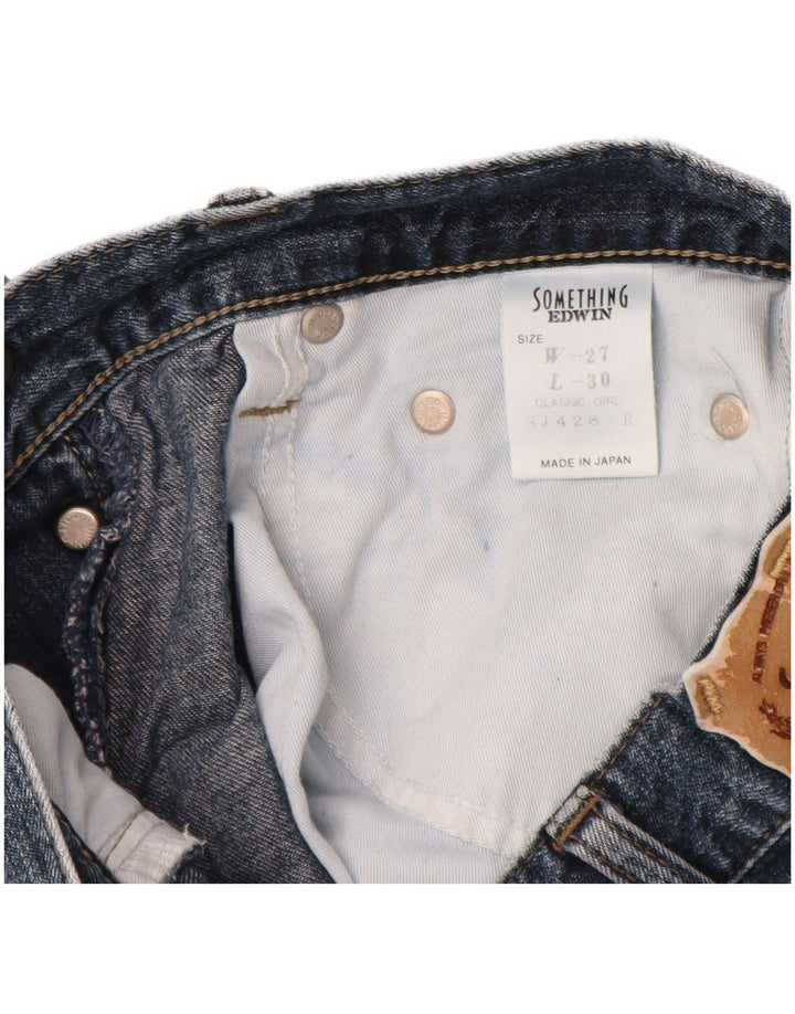 SOMETHING EDWIN Mädchen-Jeans mit hoher Taille und geradem Schnitt, 13–14 Jahre, W27, L30, Blau