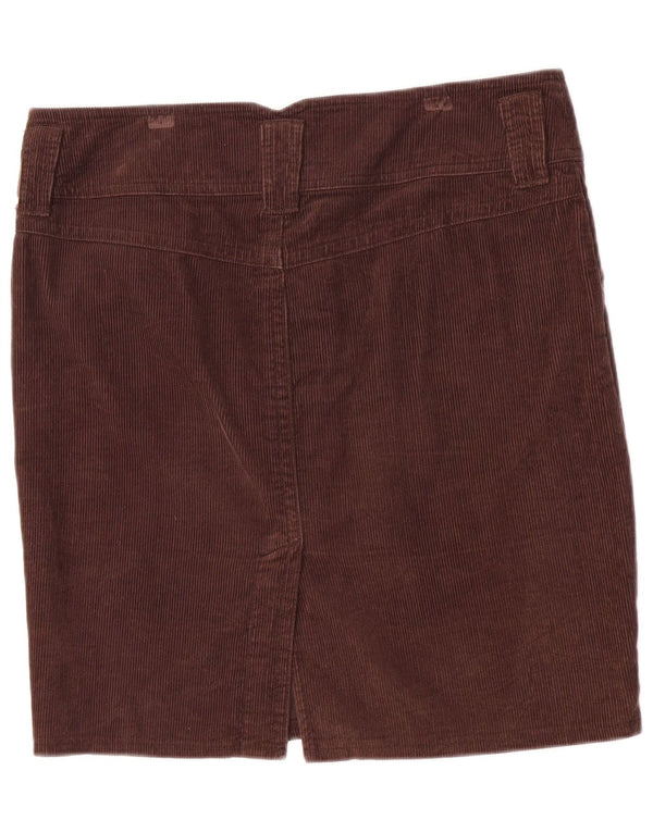 Benetton Damen Cordrock IT 46 XL W34 Braune Baumwolle