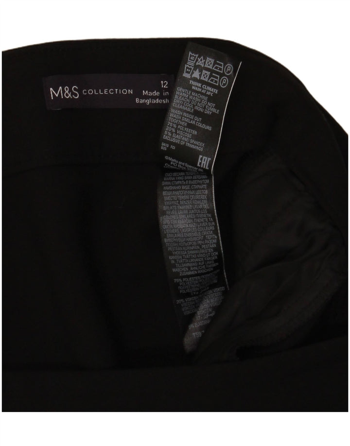 Marks & Spencer Damen A-Linien-Rock UK 12 Medium W30 Schwarz Polyester