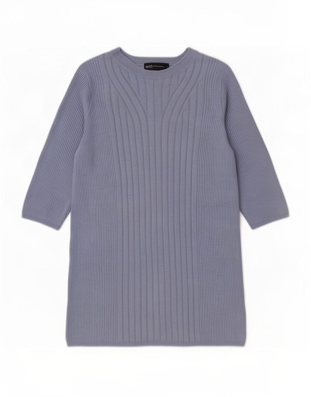 Marks & Spencer Damen Pullover mit Rundhalsausschnitt, UK 12, Mittelblau