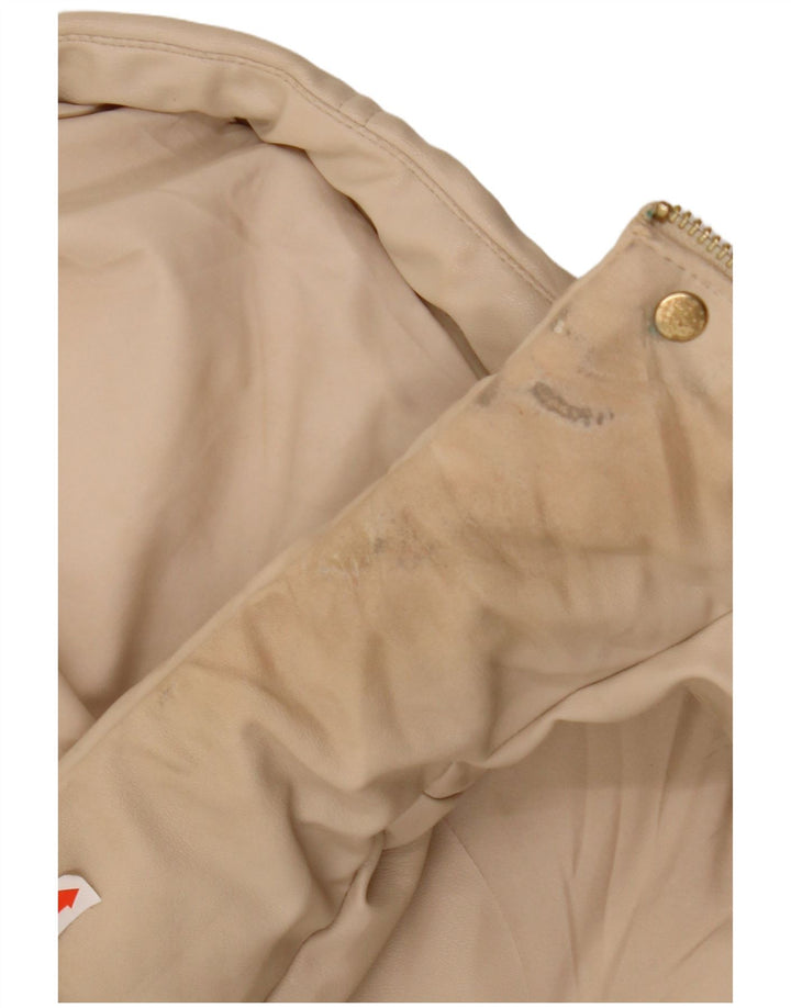 ZARA Damen Kapuzenmantel, ärmellos, gepolstert, UK 14, Mittelbeige, Polyester