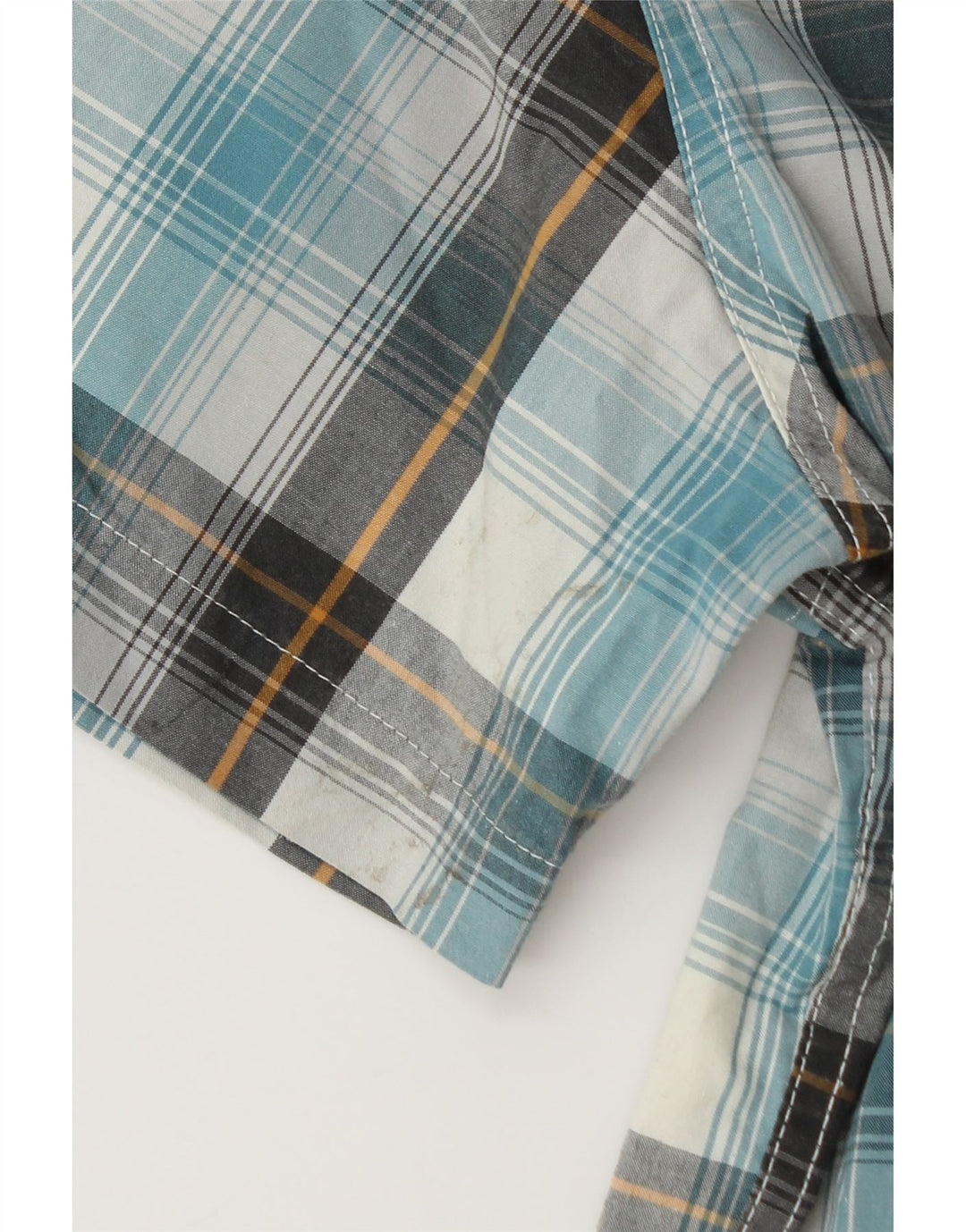 The North Face Herren-Kurzarmhemd aus mittelblau karierter Baumwolle