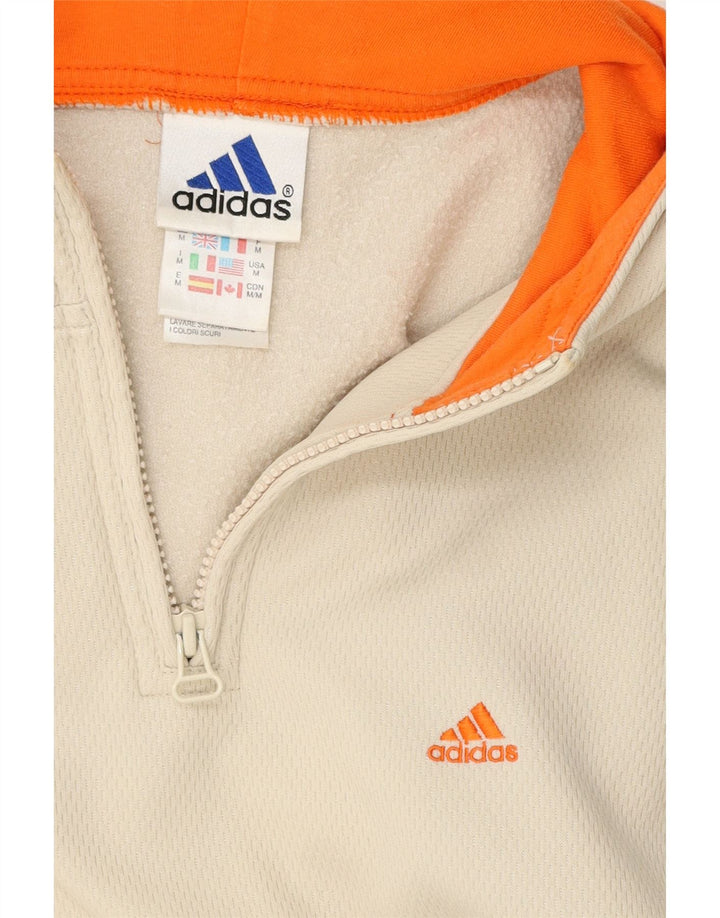 Adidas Herren Kapuzenpullover mit Reißverschluss, Mittelweiß, Polyester