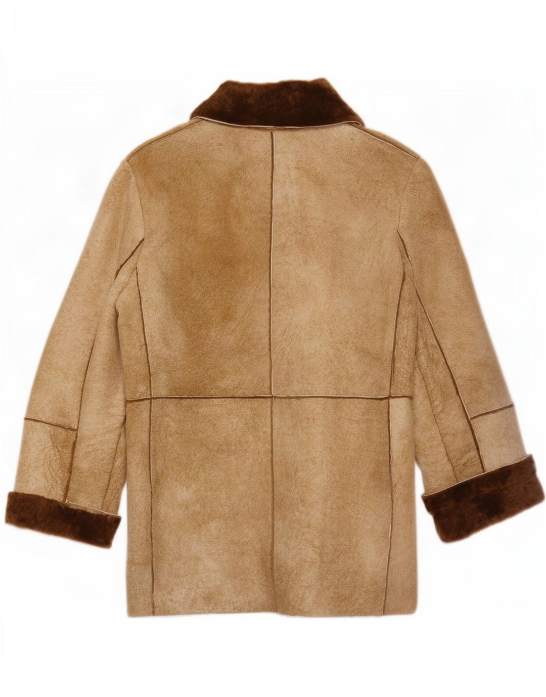 Vintage Damen Lammfelljacke UK 14 Mittelbraun