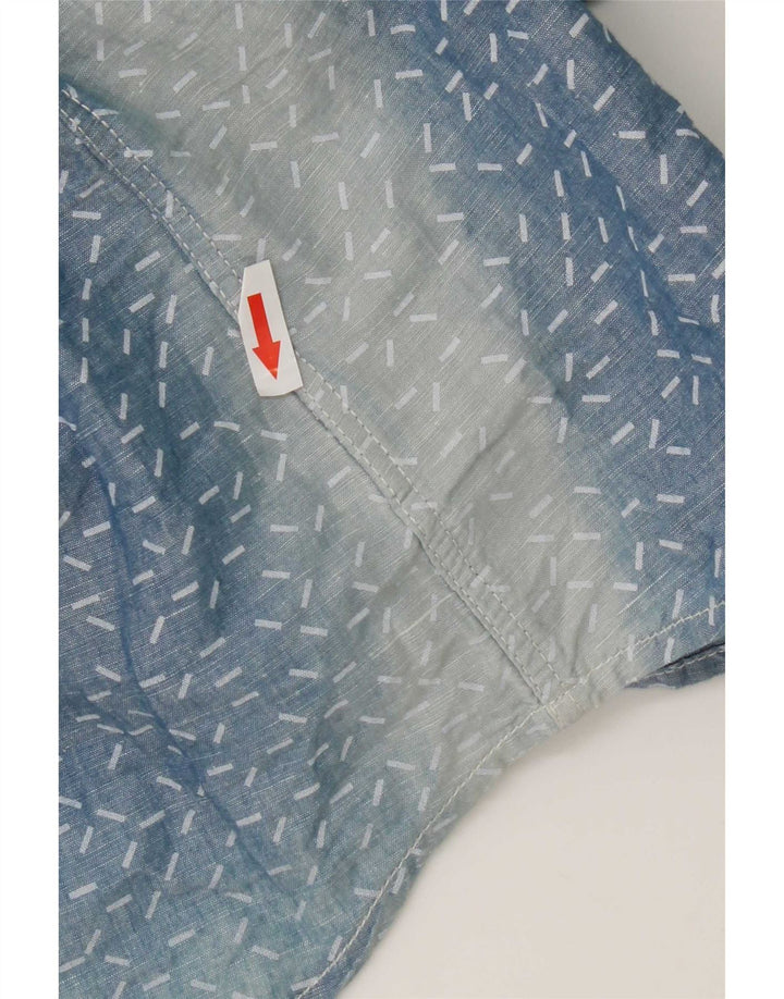 G-Star Herrenhemd XL Blau gepunktetes Leinen