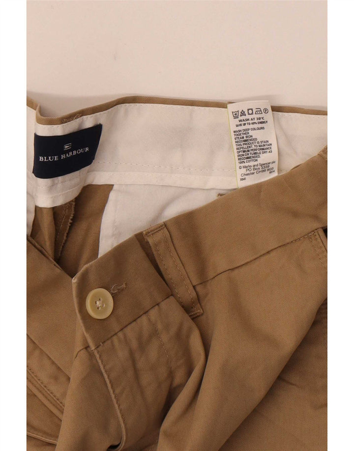 Marks & Spencer Mens Blue Harbour Chino Shorts W32 Medium Beige Cotton