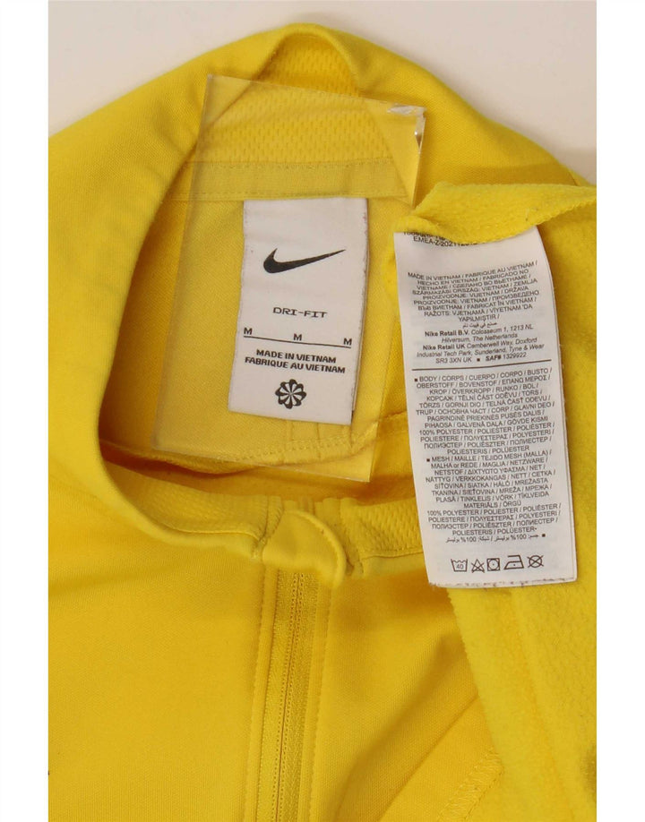 Nike Herren Dri Fit Pullover-Trainingsanzugoberteil mit Reißverschluss und Farbblock in Mittelgelb