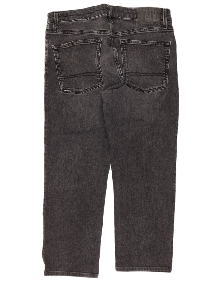Superdry Herren verkürzte Jeans W34 L24 schwarze Baumwolle