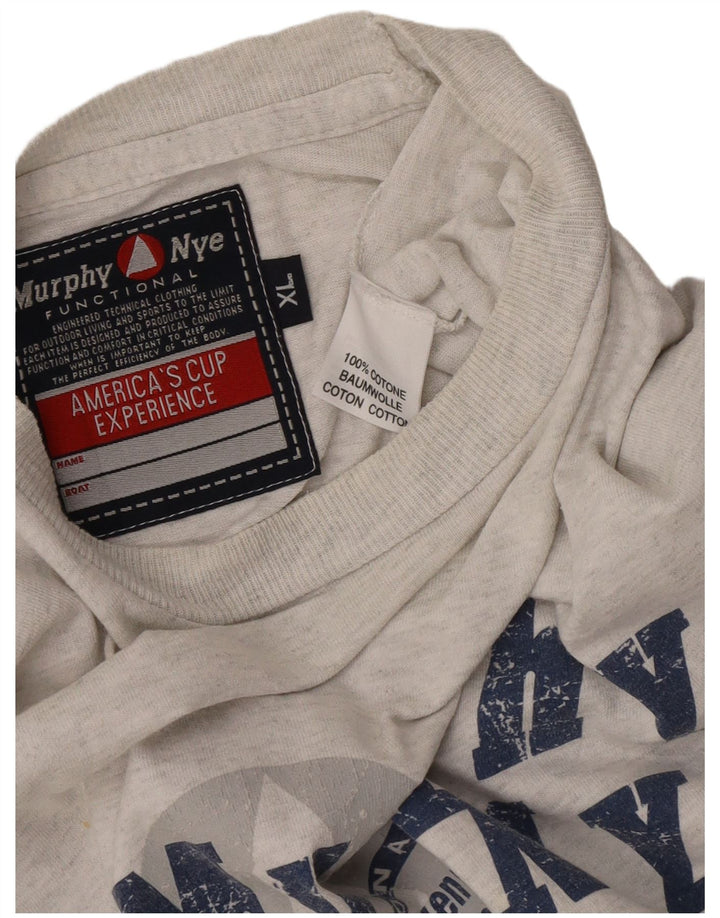 Murphy & Nye Herren Grafik-T-Shirt-Oberteil XL aus grauer Baumwolle