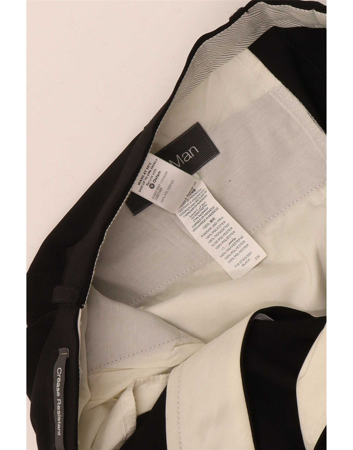 Gerade Herren-Anzughose von Marks & Spencer, W32, L31, schwarzes Polyester