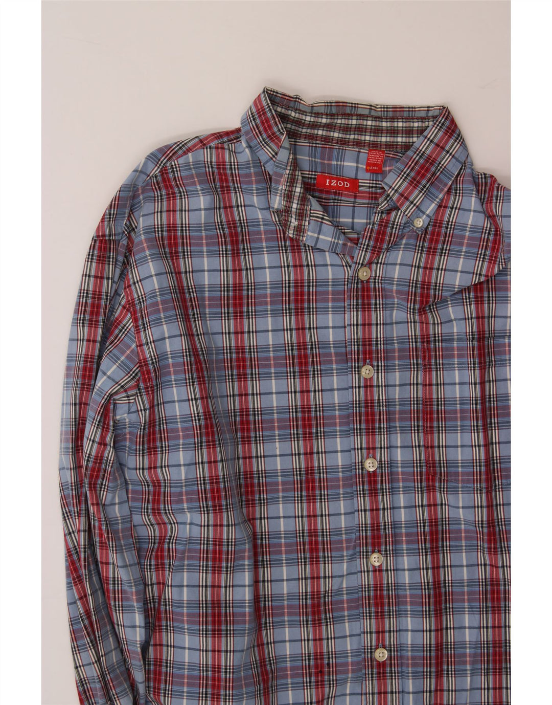 IZOD Mens Shirt Large Blue Check Cotton Vintage Izod and Second-Hand Izod from Messina Hembry 