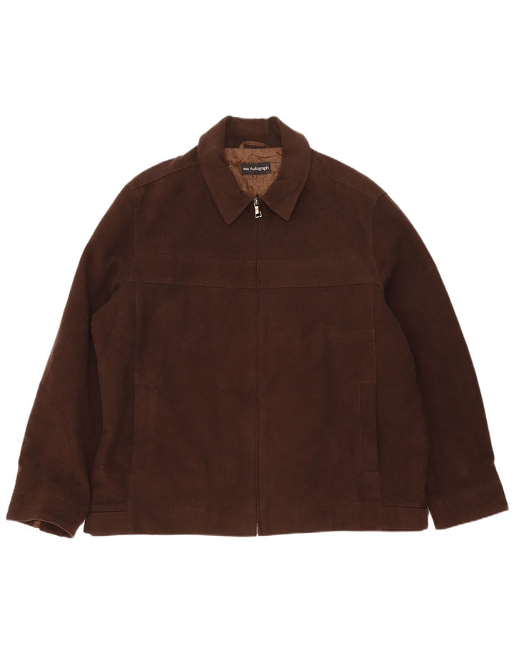 Marks & Spencer Herren Autograph Bomberjacke UK 42 XL Braune Baumwolle