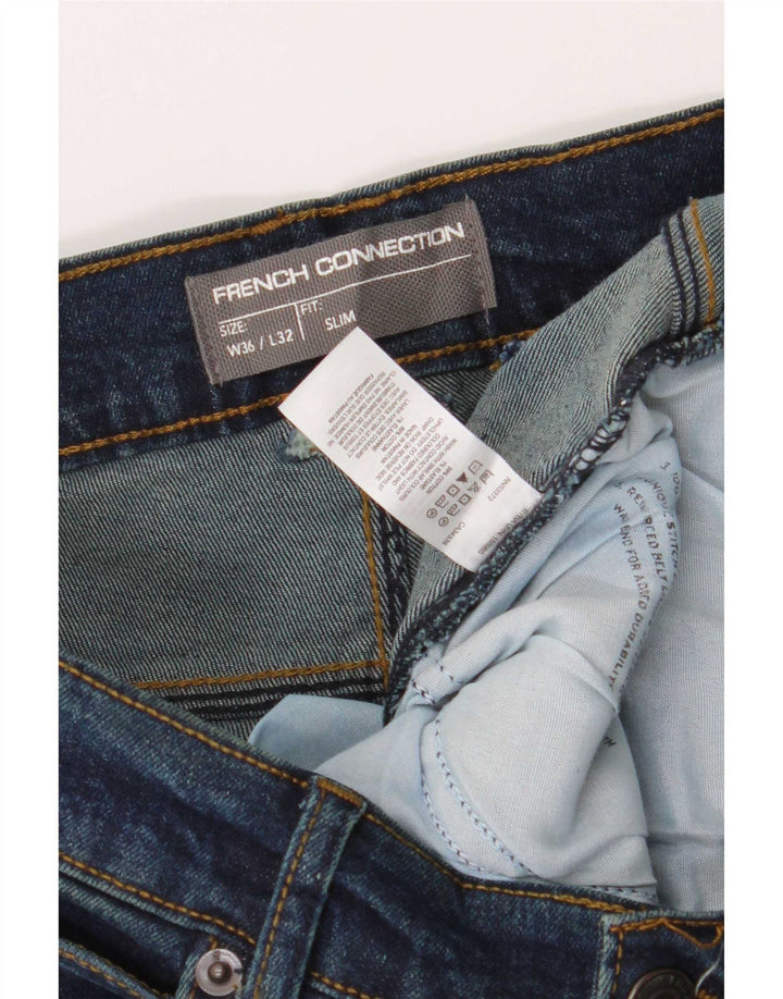 French Connection Herren Slim Jeans W36 L32 Marineblaue Baumwolle