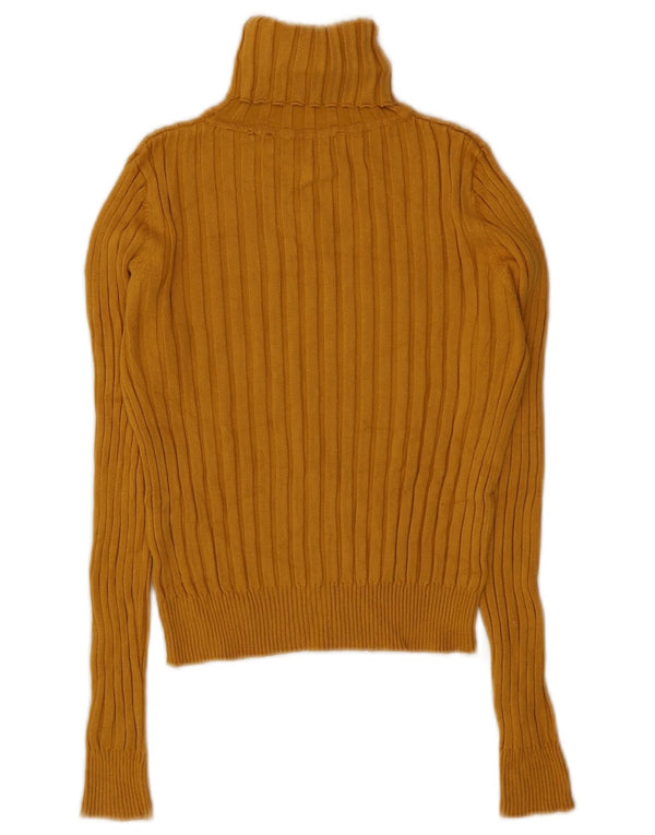Zara Damen Crop Rollkragenpullover Pullover UK 10 Small Gelbe Viskose