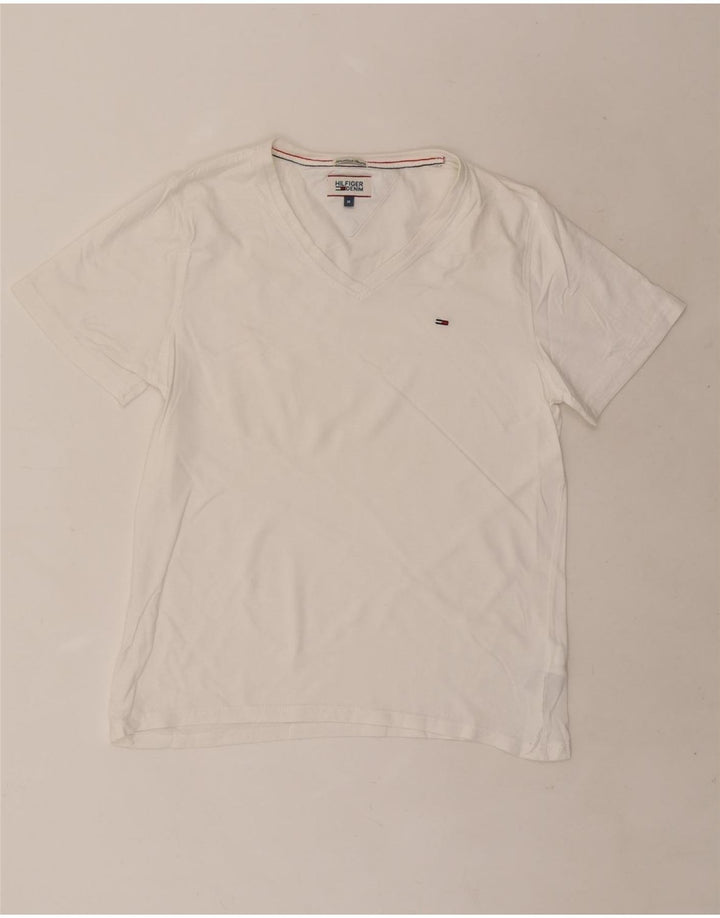 Tommy Hilfiger Herren T-Shirt Top aus mittelweißer Baumwolle
