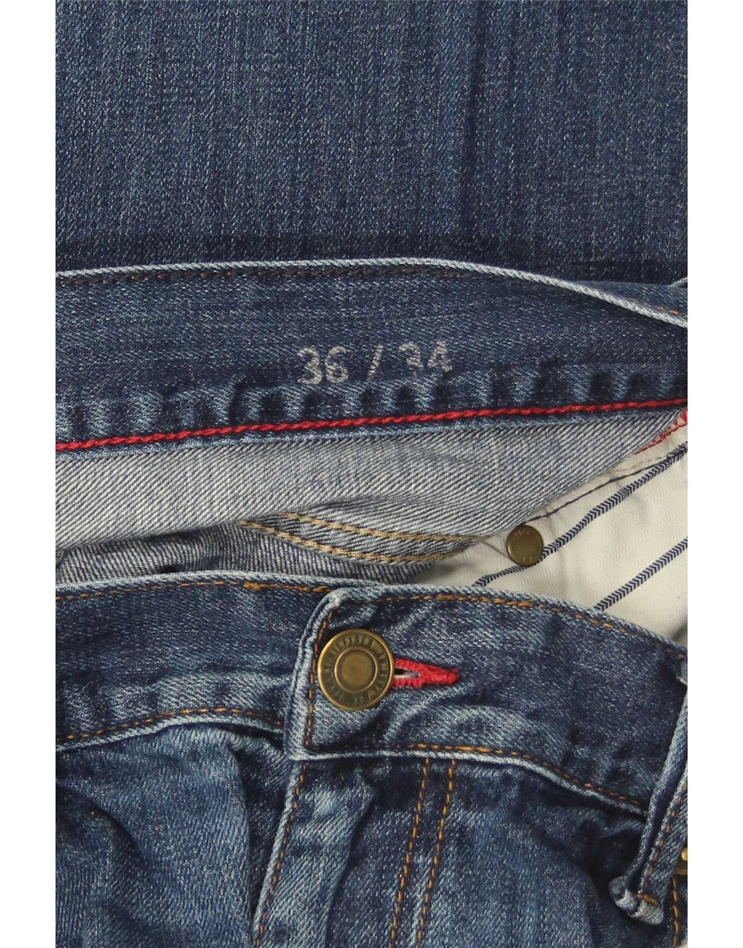 Tommy Hilfiger Herren Regular Straight Jeans W36 L34 Blaue Baumwolle