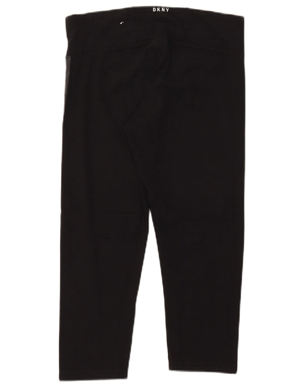 Dkny Womens Graphic Capri Leggings UK 12 Mittelschwarze Colourblock-Baumwolle