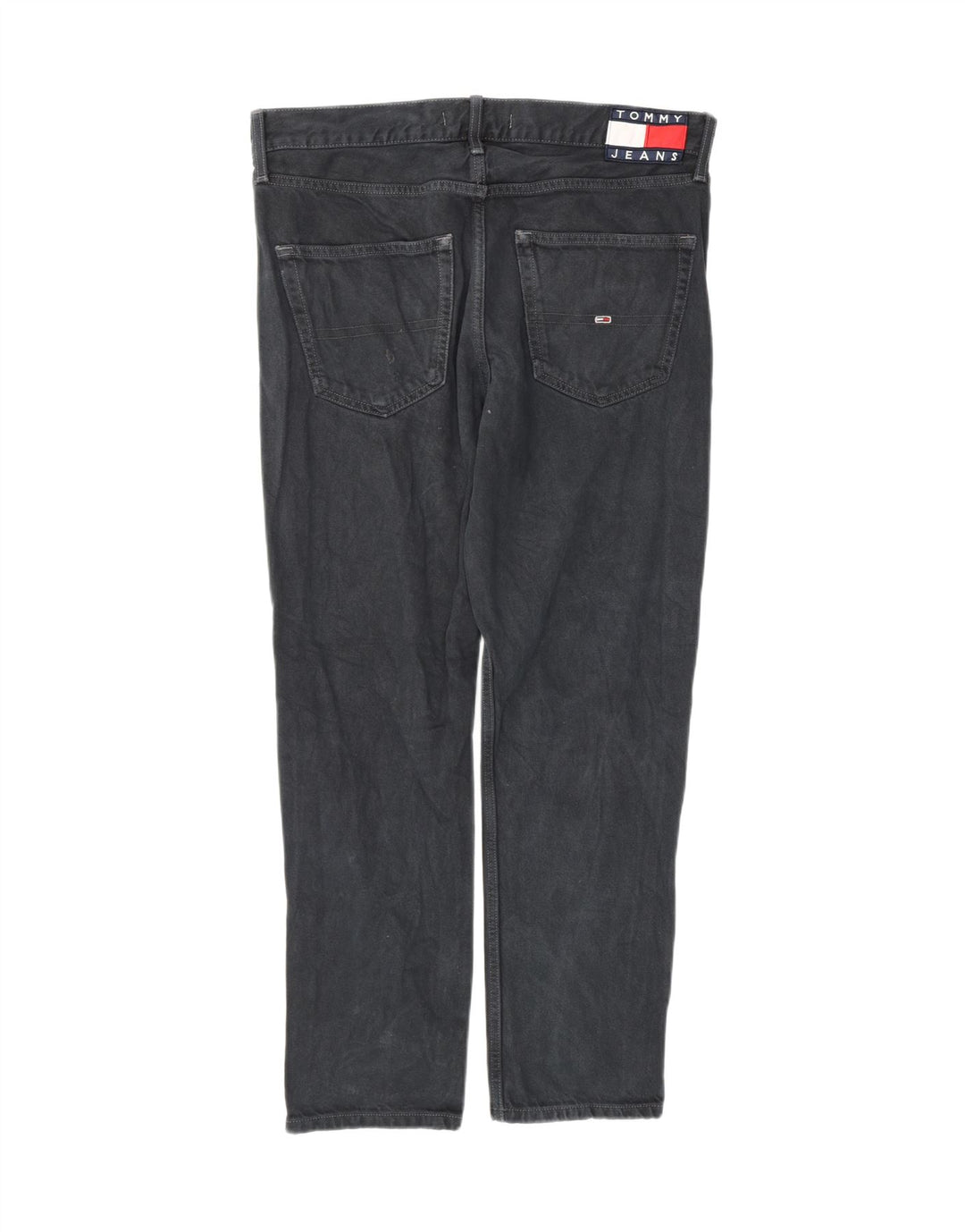 Tommy Hilfiger Herren Regular Tapered Jeans W32 L30 Schwarz Baumwolle