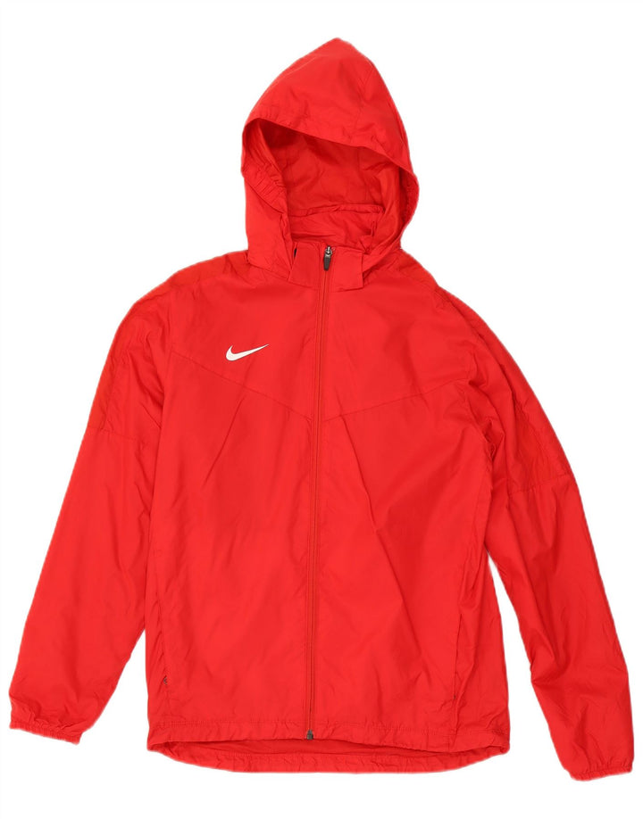 Nike Jungen-Regenjacke mit Kapuze, 12–13 Jahre, großes rotes Nylon
