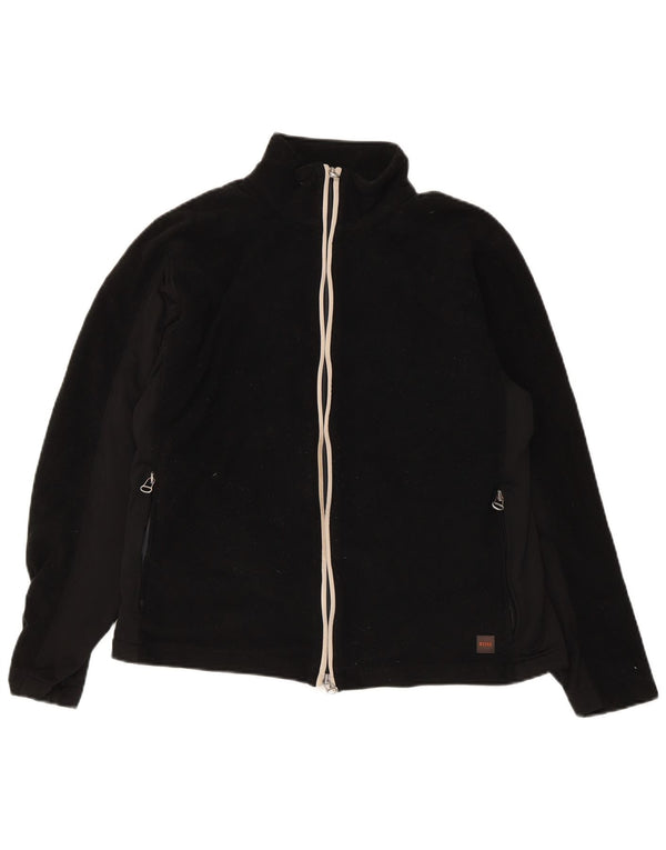 Hugo Boss Womens Fleece Jacket UK 14 Medium Black Polyester